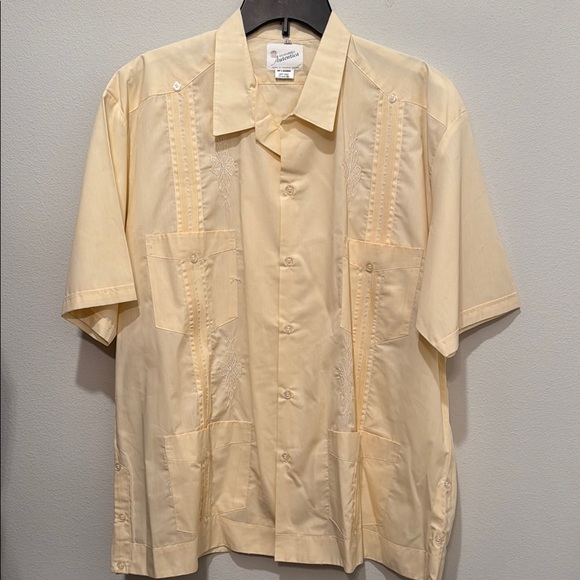 Men's Cream guayabera cuban vintage - Picture 1 of 4